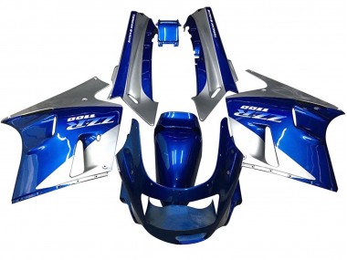 Mejores Carenados Moto Kawasaki ZZR1100 1990-1992 - Azul Blanco Gris