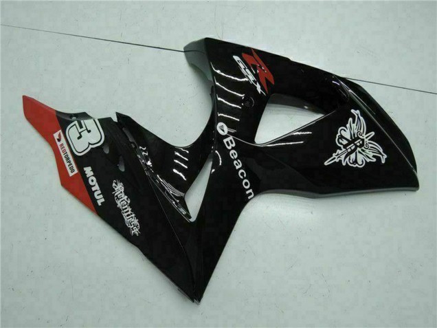 Mejores Carenados Moto Suzuki GSXR 1000 2009-2016 - Negro Brillante Rojo Faro Motul