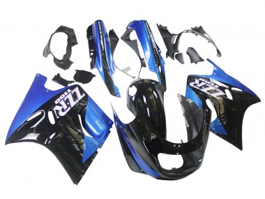 Mejores Carenados Moto Kawasaki ZZR1100 1990-1992 - Azul Negro Brillante