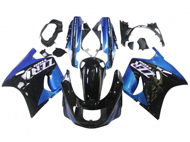 Mejores Carenados Moto Kawasaki ZZR1100 1990-1992 - Azul Negro Brillante