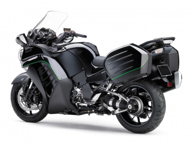 Mejores Carenados Moto Kawasaki GTR1400/ZG1400 2007-2009 - Negro Mate Verde Línea