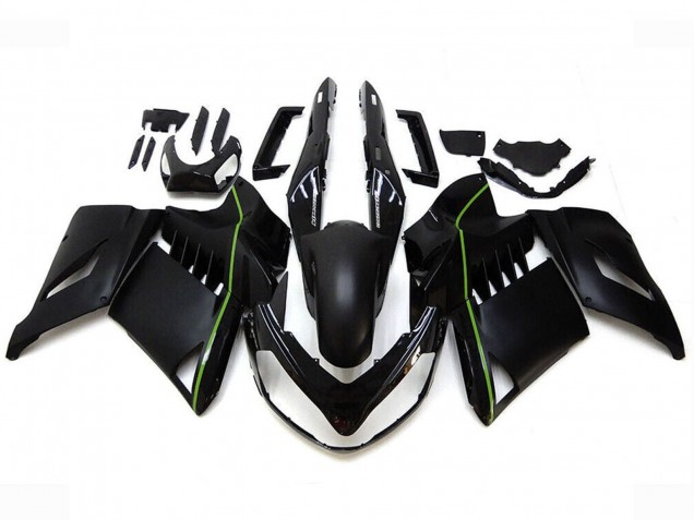 Mejores Carenados Moto Kawasaki GTR1400/ZG1400 2007-2009 - Negro Mate Verde Línea