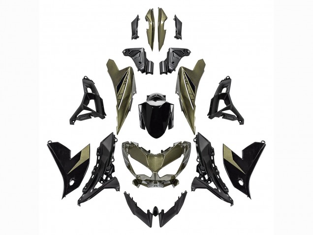 Mejores Carenados Moto Kawasaki Versys 650 2022-2025 - Verde Oscuro Negro