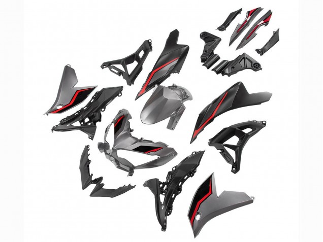 Mejores Carenados Moto Kawasaki Versys 650 2022-2025 - Gris Rojo Negro