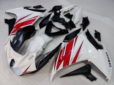 Mejores Carenados Moto Yamaha FZ6R 2009-2015 - Blanco Rojo Negro