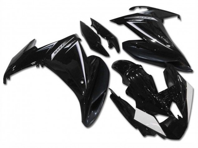 Mejores Carenados Moto Yamaha FZ6R 2009-2015 - Negro Brillante Blanco