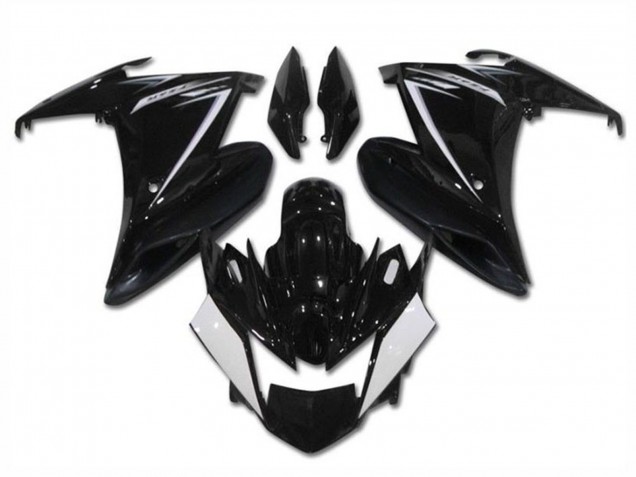 Mejores Carenados Moto Yamaha FZ6R 2009-2015 - Negro Brillante Blanco