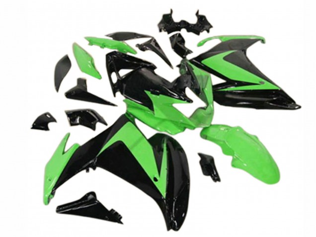 Mejores Carenados Moto Yamaha FZ6R 2009-2015 - Negro Brillante Verde