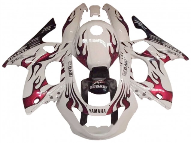 Mejores Carenado Moto Yamaha YZF600R Thundercat 1996-2007 - Blanco Rojo Oscuro