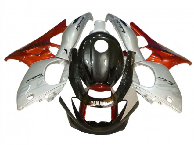 Mejores Carenados Moto Yamaha YZF600R Thundercat 1996-2007 - Negro Plata Burnt Naranja