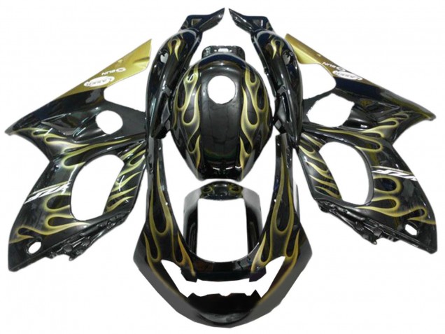 Mejores Carenados Moto Yamaha YZF600R Thundercat 1996-2007 - Negro Oro Llama