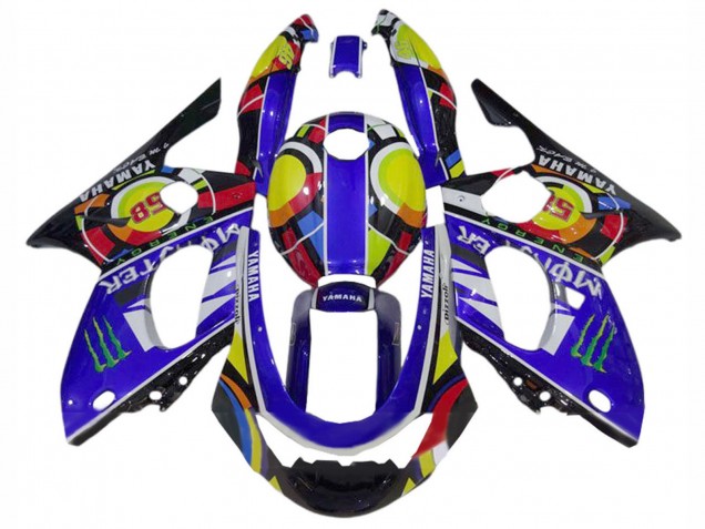 Mejores Carenados Moto Yamaha YZF600R Thundercat 1996-2007 - Azul Negro Blanco Amarillo Monstruo 46