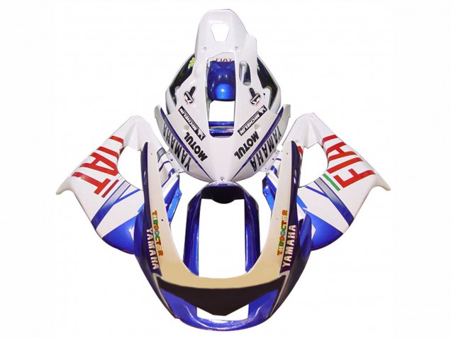 Mejores Carenados Moto Yamaha YZF 1000R Thunderace 1997-2007 - Blanco Azul Fiat Motul