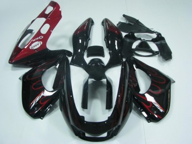 Mejores Carenados Moto Yamaha YZF 1000R Thunderace 1997-2007 - Negro Rojo Llama