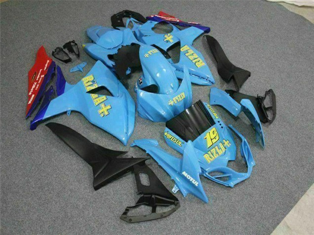 Mejores Carenados Moto Suzuki GSXR 1000 2009-2016 - Azul Amarillo Rizla 19 Rojo