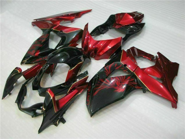 Mejores Carenados Moto Suzuki GSXR 1000 2009-2016 - Rojo Negro Brillante