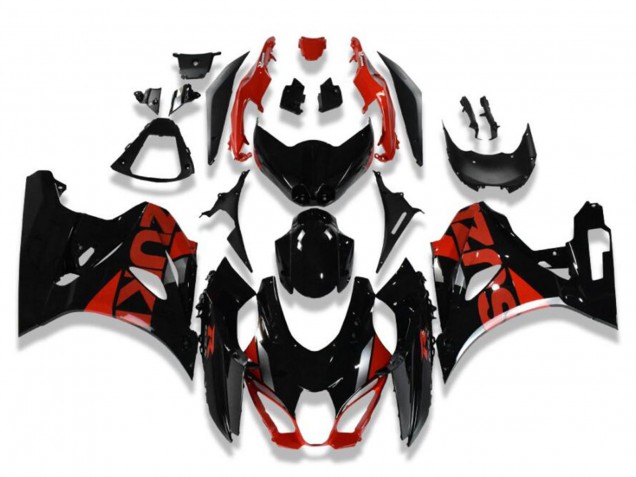 Mejores Carenados Moto Suzuki GSXR 1000 2017-2024 - Negro Brillante Rojo