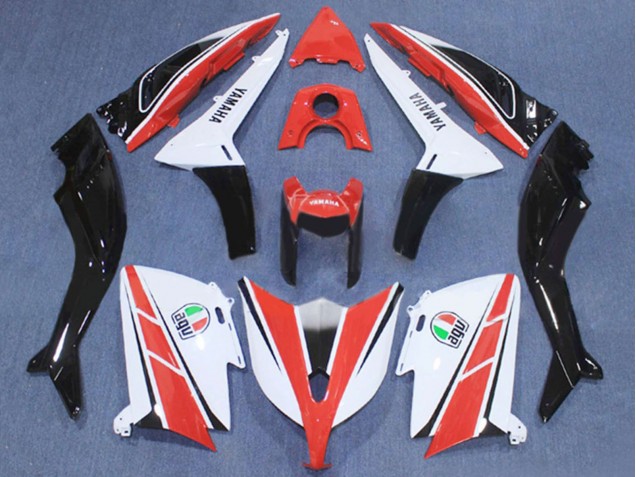 Mejores Carenado Moto Yamaha TMAX530 2012-2014 - Rojo Blanco Negro