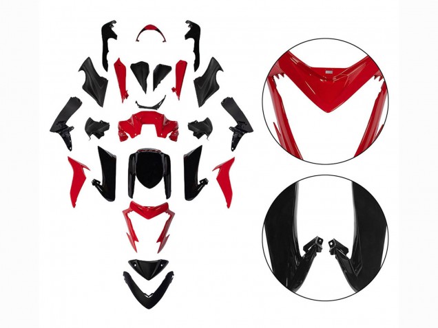 Mejores Carenados Moto Suzuki GSX-S 1000 2015-2020 - Negro Rojo