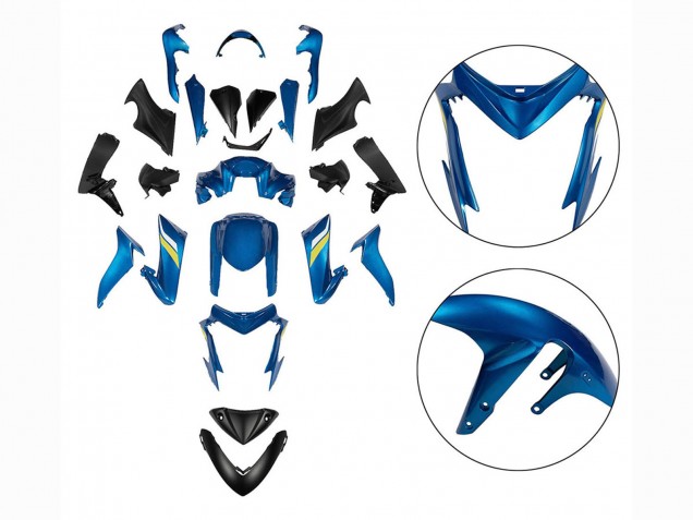 Mejores Carenados Moto Suzuki GSX-S 1000 2015-2020 - Negro Azul Amarillo