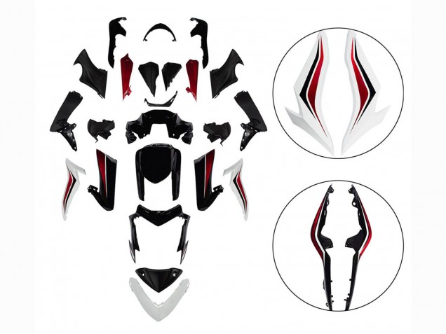 Mejores Carenados Moto Suzuki GSX-S 1000 2015-2020 - Negro Rojo Blanco