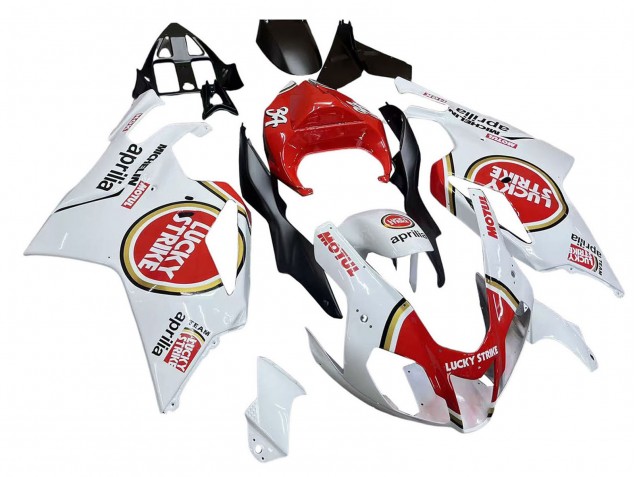 Mejores Carenados Moto Aprilia RSV1000 2003-2006 - Blanco Rojo Lucky Strike Motul 34