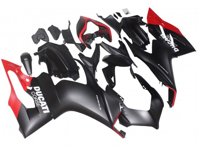 Mejores Carenados Moto Ducati Panigale V2 2020-2024 - Rojo Negro Mate Corse