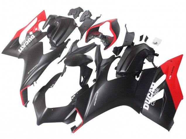 Mejores Carenados Moto Ducati Panigale V2 2020-2024 - Rojo Negro Mate Corse