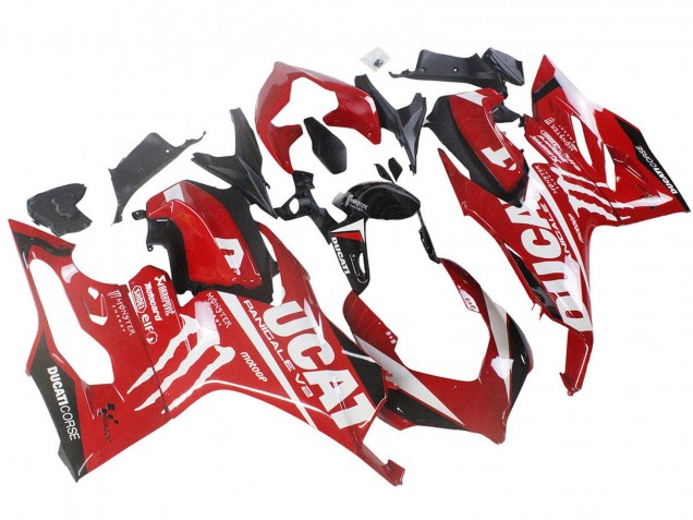 Mejores Carenados Moto Ducati Panigale V2 2020-2024 - Rojo Negro Brillante Monstruo Corse