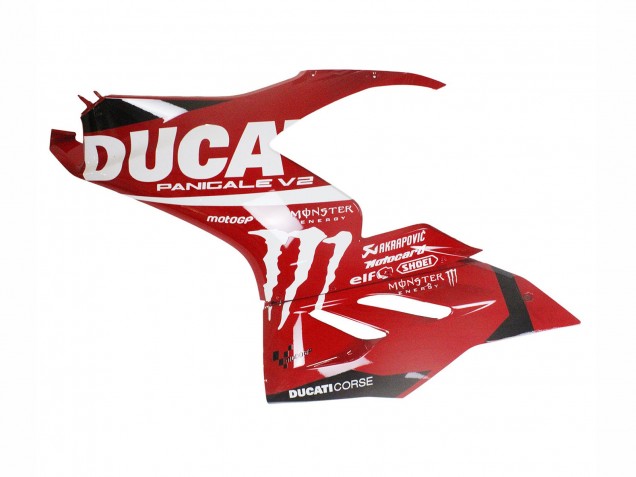 Mejores Carenados Moto Ducati Panigale V2 2020-2024 - Rojo Negro Brillante Monstruo Corse