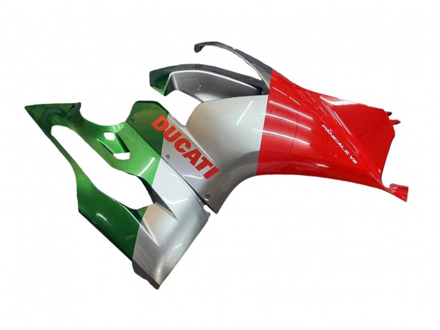 Mejores Carenados Moto Ducati Panigale V2 2020-2024 - Plata Rojo Verde