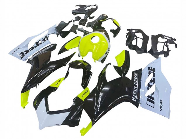 Mejores Carenados Moto Ducati Panigale V2 2020-2024 - Blanco Verde Lima Negro Brillante Stein Dinse VR 46