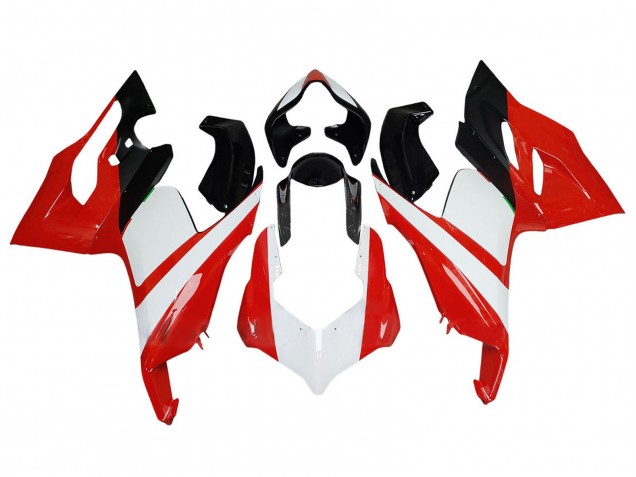 Mejores Carenado Moto Ducati Panigale V2 2020-2024 - Blanco Rojo Negro Brillante