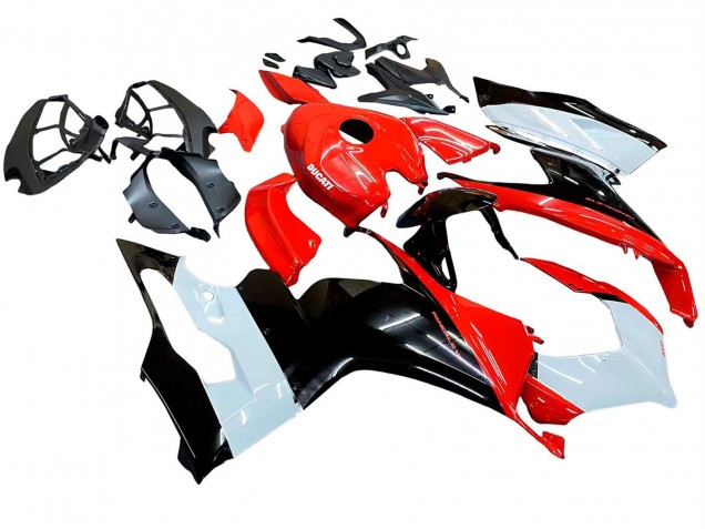 Mejores Kits Carenado Moto Ducati Panigale V2 2020-2024 - Blanco Rojo Negro Brillante