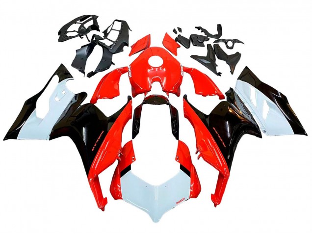 Mejores Kits Carenado Moto Ducati Panigale V2 2020-2024 - Blanco Rojo Negro Brillante