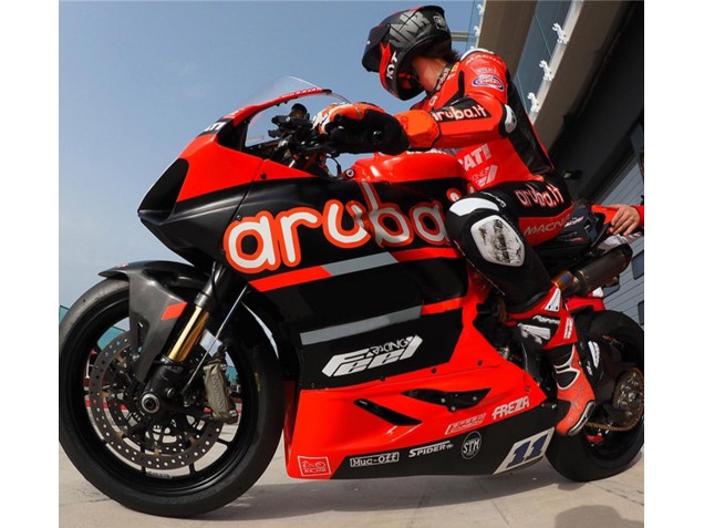 Mejores Carenados Moto Ducati Panigale V4 V4S 2018-2019 - Rojo Negro Brillante Aruba 11