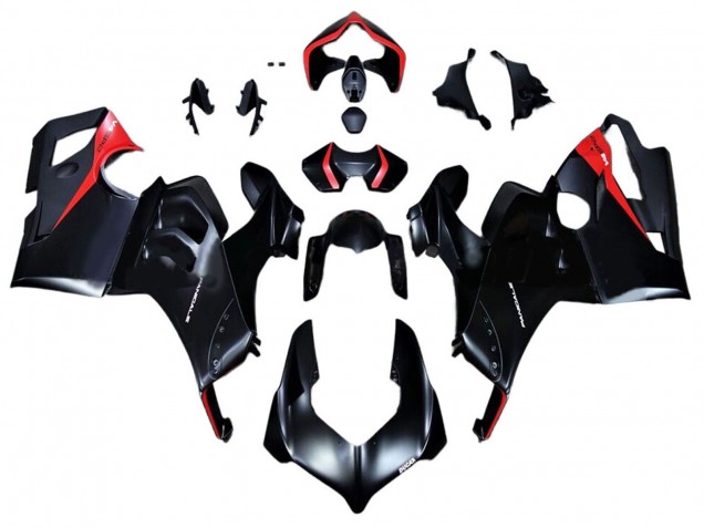 Mejores Carenados Moto Ducati Panigale V4 V4S 2020-2021 - Negro Brillante Rojo