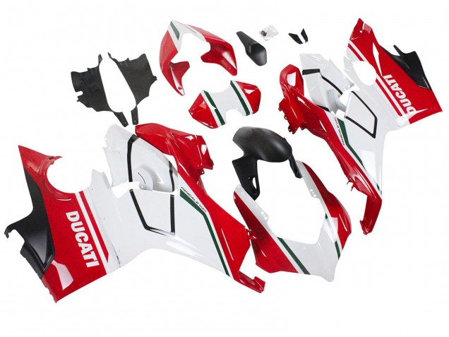 Mejores Carenados Moto Ducati Panigale V4 V4S 2018-2019 - Blanco Rojo Negro Mate