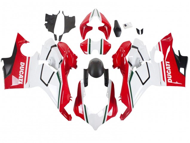 Mejores Carenados Moto Ducati Panigale V4 V4S 2018-2019 - Blanco Rojo Negro Mate