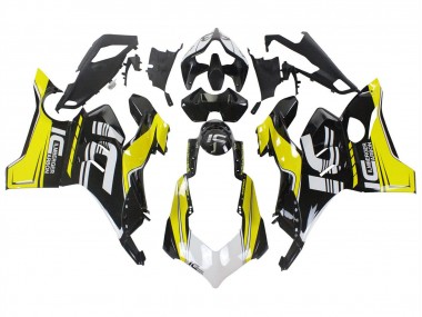 Mejores Carenados Moto Ducati Panigale V4 V4S 2020-2021 - Amarillo Blanco Negro Brillante