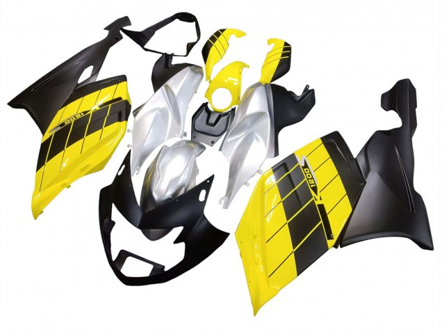 Mejores Carenados Moto BMW K1200S 2005-2010 - Amarillo Plata Negro Mate