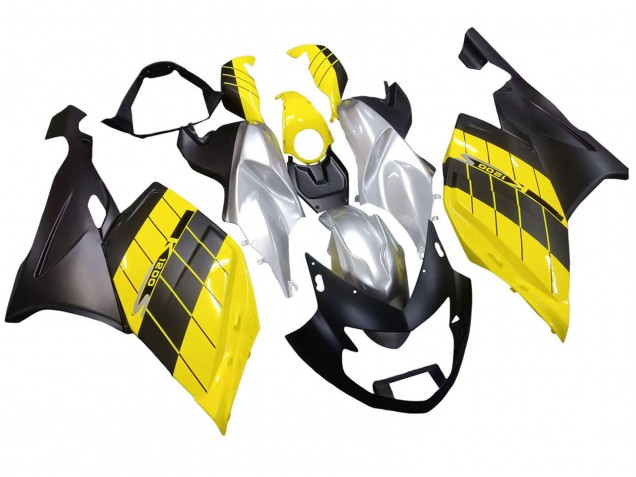 Mejores Carenados Moto BMW K1200S 2005-2010 - Amarillo Plata Negro Mate