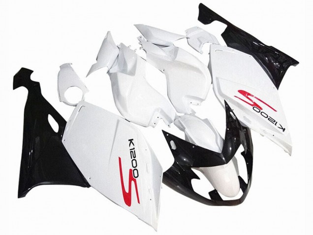 Mejores Carenados Moto BMW K1200S 2005-2010 - Blanco Negro Brillante
