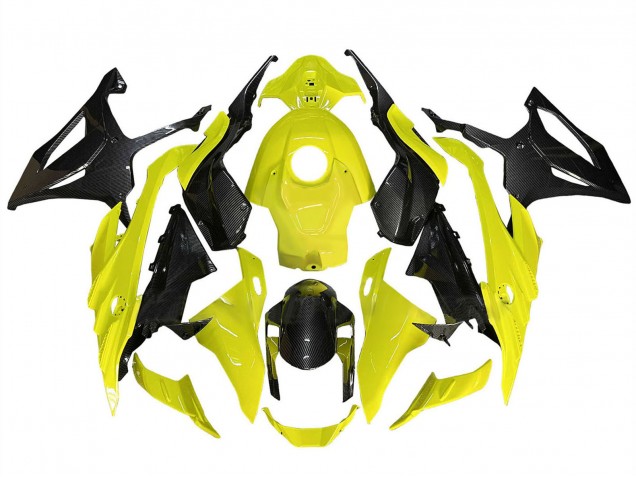 Mejores Carenados Moto BMW S1000RR 2023-2024 - Amarillo Negro FibraCarbono