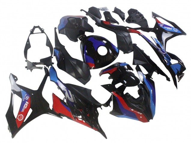 Mejores Carenado Moto BMW S1000RR 2023-2024 - Negro Azul Rojo