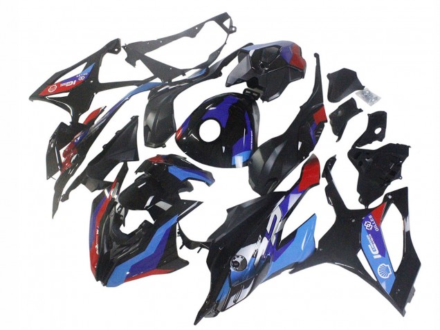 Mejores Carenado Moto BMW S1000RR 2023-2024 - Negro Azul Rojo