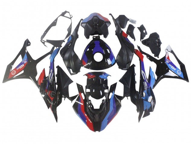 Mejores Carenado Moto BMW S1000RR 2023-2024 - Negro Azul Rojo