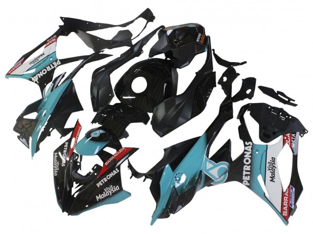 Mejores Carenados Moto BMW S1000RR 2023-2024 - Azul Claro Negro Mate Petronas