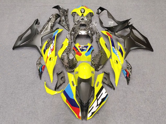 Mejores Carenados Moto BMW S1000RR 2023-2024 - Amarillo FibraCarbono