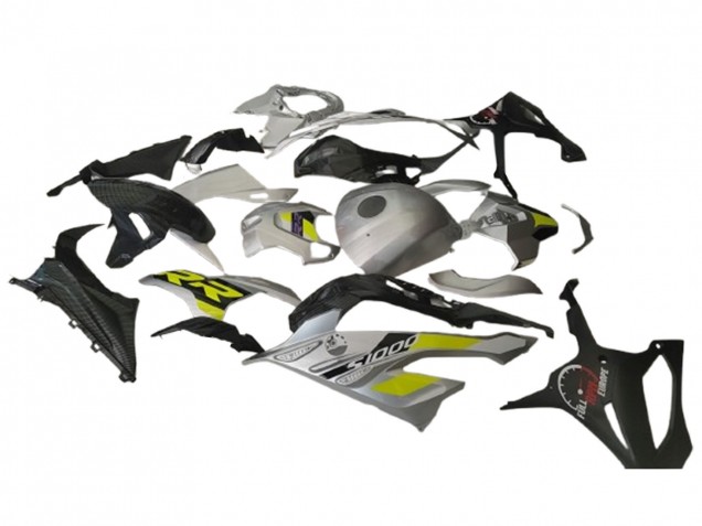 Mejores Carenados Moto BMW S1000RR 2023-2024 - Plata Amarillo FibraCarbono
